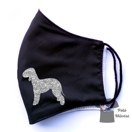 Bedlington Terrier maszk - Kutyás Maszk, Mosható textil szájmaszk