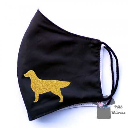 Flat Coated Retriever maszk - Kutyás Maszk, Mosható textil szájmaszk