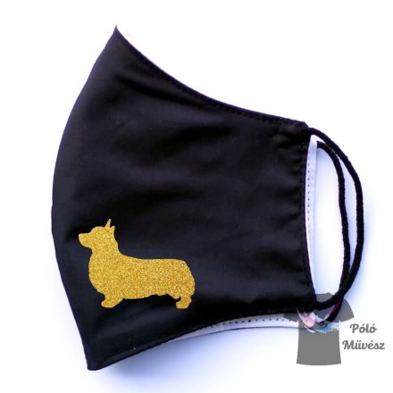 Welsh Corgi maszk - Kutyás Maszk, Mosható textil szájmaszk