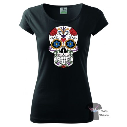 Koponyás póló - Sugar Skull póló - Egyedi póló