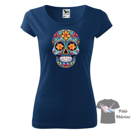 Koponyás póló - Sugar Skull póló - Egyedi póló