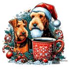 Karácsonyi Airedale Terrier póló - Airedale Terrier pulcsi - Kutyás póló - Egyedi Feliratos póló