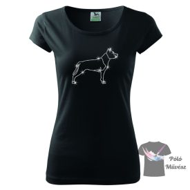   Amerikai Staffordshire Terrier strasszos póló - Amstaff póló - Kutyás póló kristályokkal - Egyedi Feliratos póló