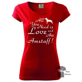   Amerikai Staffordshire Terrier póló - Amstaff póló - Kutyás póló - Egyedi Feliratos póló