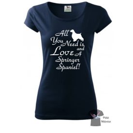   Angol Springer Spániel póló - Spánieles póló - Kutyás póló - Egyedi Feliratos póló