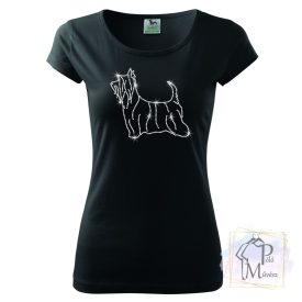   Ausztrál Silky Terrier strasszos póló - Australian Silky Terrier póló - Kutyás póló kristályokkal - Egyedi Feliratos póló