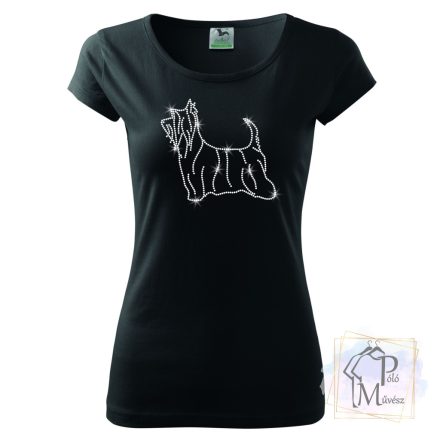 Ausztrál Silky Terrier strasszos póló - Australian Silky Terrier póló - Kutyás póló kristályokkal - Egyedi Feliratos póló