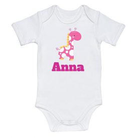   Neves Zsiráfos Baba Body - Feliratos Baba Body, Egyedi Baba Body