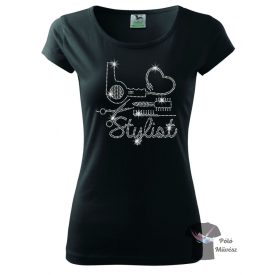   Fodrász strasszos póló - Kristályos póló - Egyedi Feliratos Póló