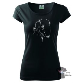   Bedlington Terrier strasszos póló - Bedlington póló - Kutyás póló kristályokkal - Egyedi Feliratos póló