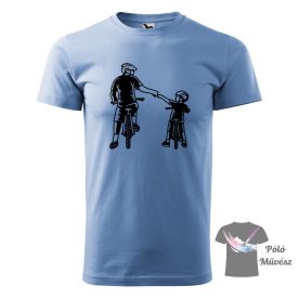   Apa Fia Biciklis póló - Bicickli pulcsi - Egyedi Feliratos Póló