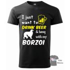 Orosz Agár póló - Borzoi pulcsi - Kutyás póló - Egyedi Feliratos póló