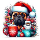 Karácsonyi Bullmasztiff póló - Bullmastiff póló - Kutyás póló - Egyedi Feliratos póló