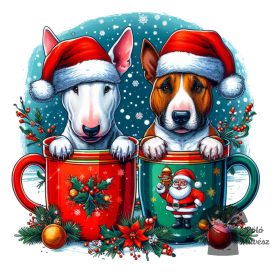   Karácsonyi Bullterrier póló - Bull Terrier póló - Kutyás póló - Egyedi Feliratos póló