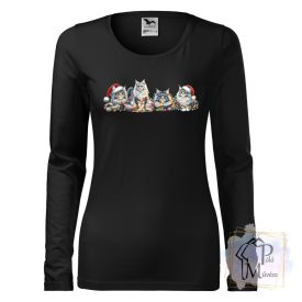   Karácsonyi Cicás póló - Main Coon Macska póló - Cicás pulcsi - Egyedi Póló