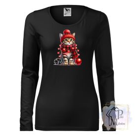   Karácsonyi Cicás póló - Macska póló - Cicás pulcsi - Egyedi Póló