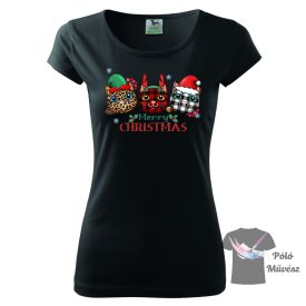   Cicás Karácsonyi póló - Macska póló - Cicás pulcsi - Egyedi Póló