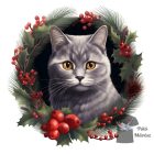 Karácsonyi Cicás póló - Macska póló - Cicás pulcsi - Egyedi Póló