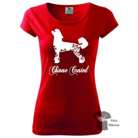   Kínai Meztelen kutya póló - Chinese Crested póló - Kutyás póló - Egyedi Feliratos póló