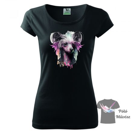 Kínai Meztelen kutya póló - Chinese Crested póló - Kutyás póló - Egyedi Feliratos póló