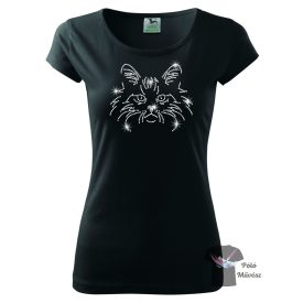   Macska strasszos póló - Cicás póló kristályokkal - Cica póló