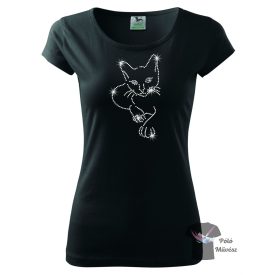   Macska strasszos póló - Cicás póló kristályokkal - Cica póló