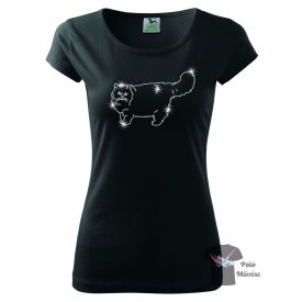   Macska strasszos póló - Cicás póló kristályokkal - Cica póló