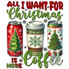 Karácsonyi Kávés póló - All I want for Christmmas Kávé póló - Vicces póló - Egyedi Feliratos Póló