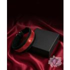 Red Luxus Bársony Félfojtós Nyakörv strasszokkal - Strasszos Kutya Nyakörv 3cm széles