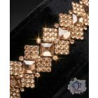 Rose Gold Luxus Bársony Félfojtós Nyakörv strasszokkal - Strasszos Kutya Nyakörv 3cm széles