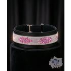 Pink Flower Luxus Bársony Félfojtós Nyakörv strasszokkal - Strasszos Kutya Nyakörv