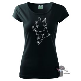   Csivava strasszos póló - Chihuahua póló - Kutyás póló kristályokkal - Egyedi Feliratos póló