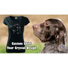 Saját kutyád strasszos póló - Kutyád a pólódon - Kutyás póló kristályokkal - Egyedi Feliratos póló