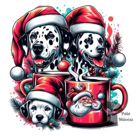   Karácsonyi Dalmata póló - Dalmatian póló - Kutyás póló - Egyedi Feliratos póló