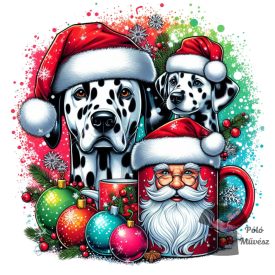   Karácsonyi Dalmata póló - Dalmatian póló - Kutyás póló - Egyedi Feliratos póló
