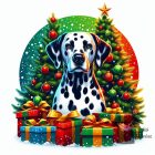 Karácsonyi Dalmata póló - Dalmatian póló - Kutyás póló - Egyedi Feliratos póló