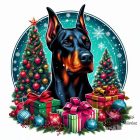 Karácsonyi Dobermann póló - Doberman póló - Kutyás póló - Egyedi Feliratos póló