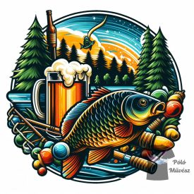   Ponty Horgász póló - Horgász pulcsi - Halas Póló - Egyedi póló 