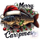 Merry Carpmas Póló - Ponty Horgász póló - Horgász pulcsi - Halas Póló - Egyedi póló 