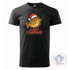 Merry Carpmas Póló - Ponty Horgász póló - Horgász pulcsi - Halas Póló - Egyedi póló 