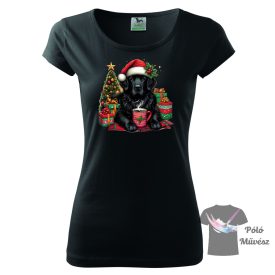   Karácsonyi Flat Coated Retriever póló - Kutyás póló - Egyedi Feliratos póló