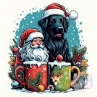 Karácsonyi Flat Coated Retriever póló - Kutyás póló - Egyedi Feliratos póló