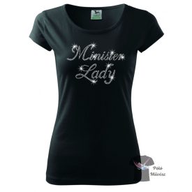 Vicces strasszos póló - Minister Lady póló