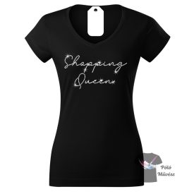   Vicces strasszos póló - Shopping Queen póló kristályokkal