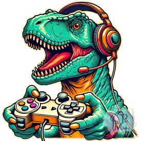   Gamer T-Rex  póló - Vicces póló - Egyedi Feliratos Póló