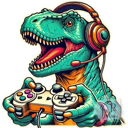 Gamer T-Rex  póló - Vicces póló - Egyedi Feliratos Póló