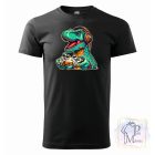 Gamer T-Rex  póló - Vicces póló - Egyedi Feliratos Póló