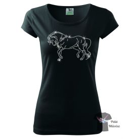 Lovas strasszos póló - Lovas póló kristályokkal