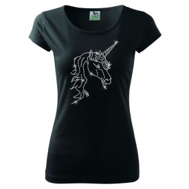 Unikornis strasszos póló - Lovas póló kristályokkal