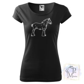   Clydesdale Lovas strasszos póló - Lovas póló kristályokkal